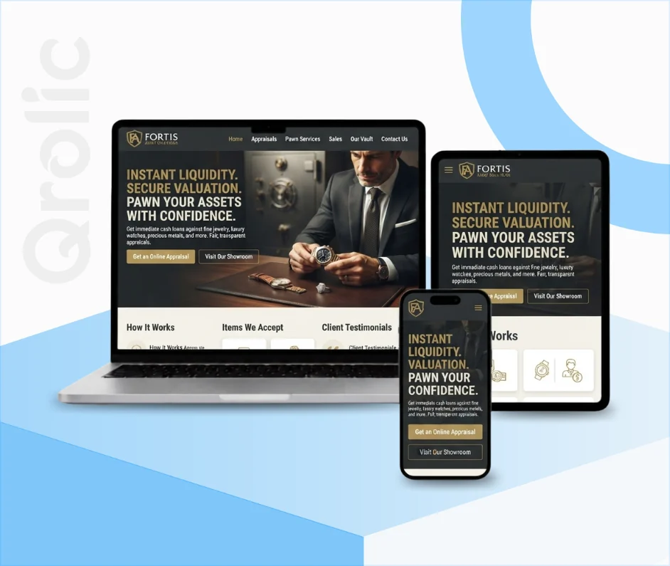 Pawn shop website design and development services hero image
