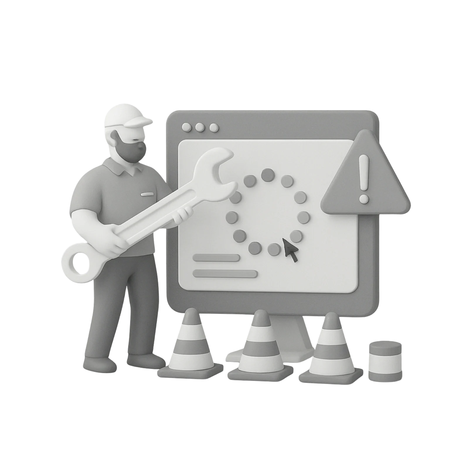 Technician performing website maintenance on a laptop for an HVAC company