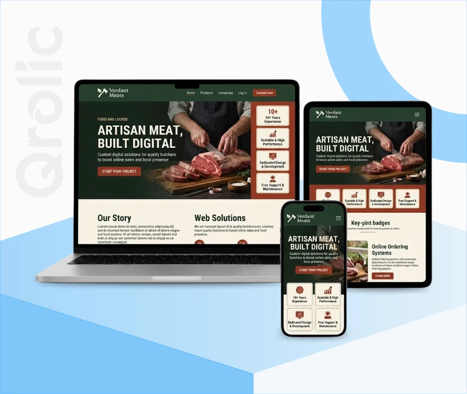 Build Your Digital Butcher Shop Butcher shop website design and development services by Qrolic