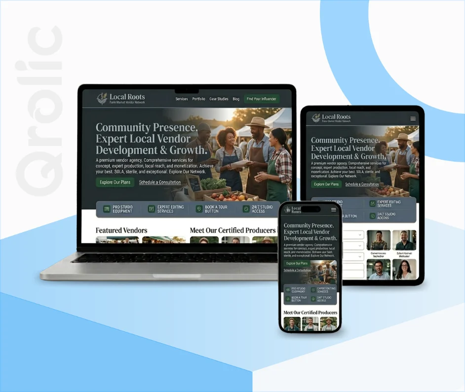Farmers market vendor website design and development services by Qrolic