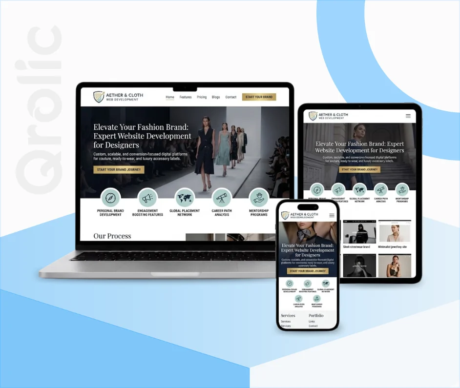Fashion brand website design and development services by Qrolic