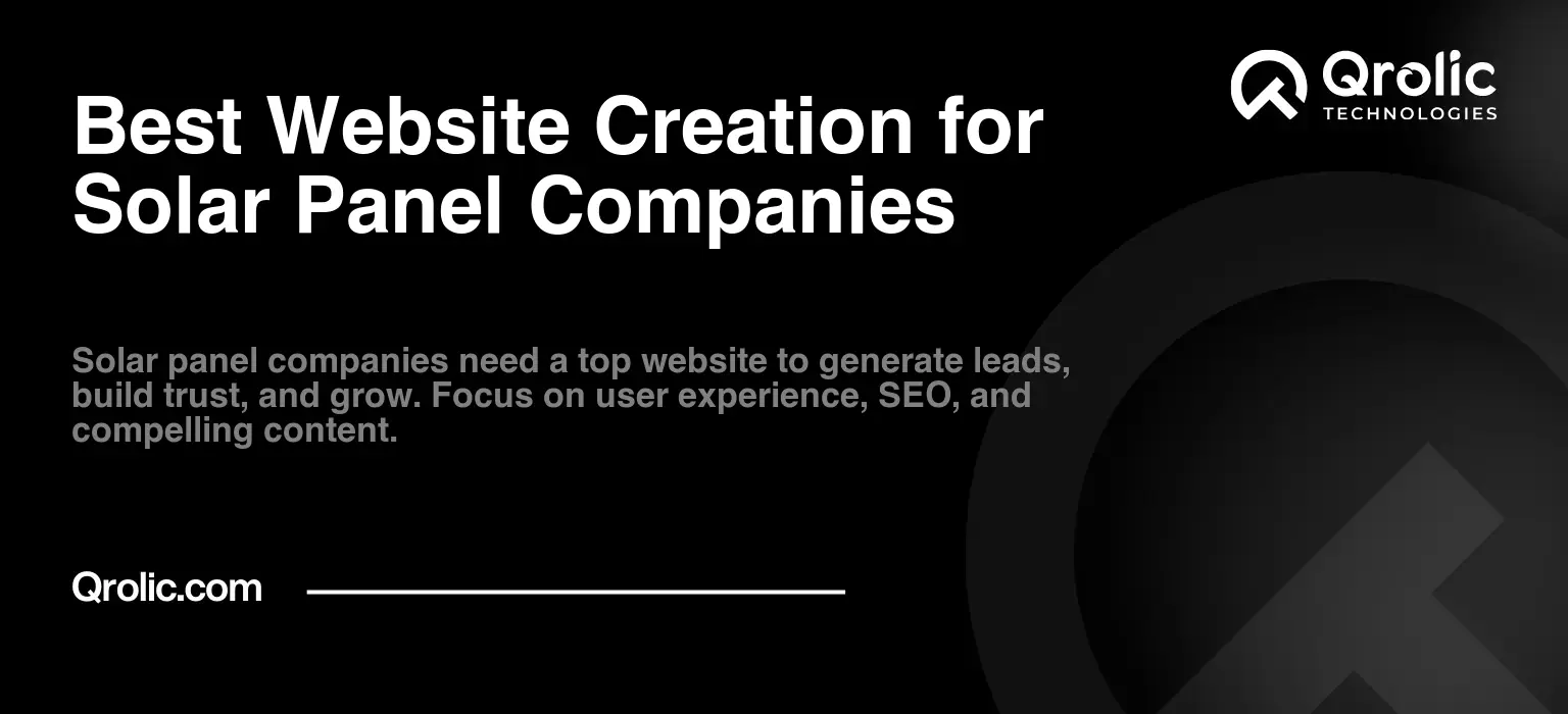 Best Website Creation for Solar Panel Companies