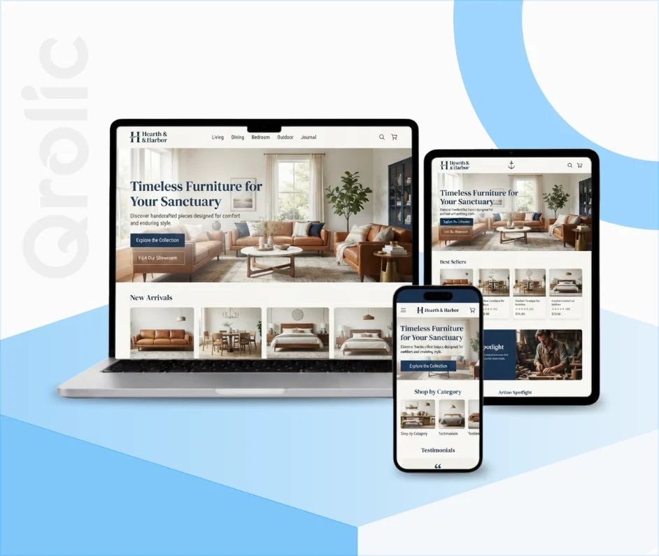 Furniture Store Website Design and Development Services Furniture store website design and development services, custom online showroom with 3D product views