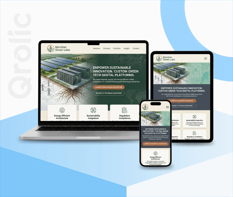 Green tech website design and development services by Qrolic
