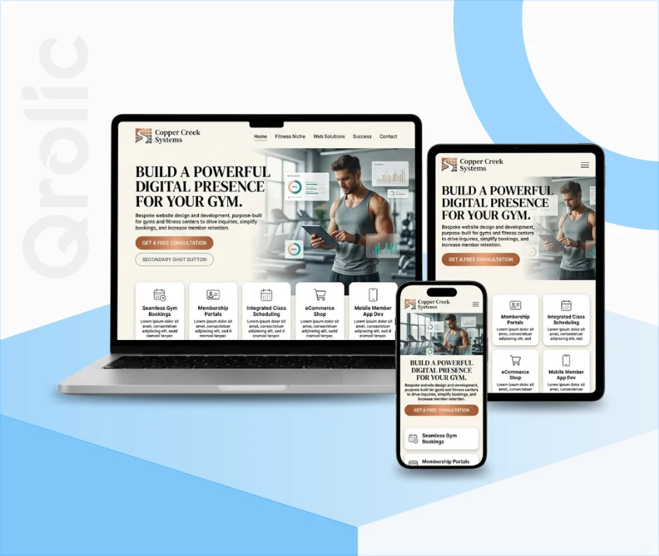 Gym Website Design & Development Service Gym website design and development services by Qrolic