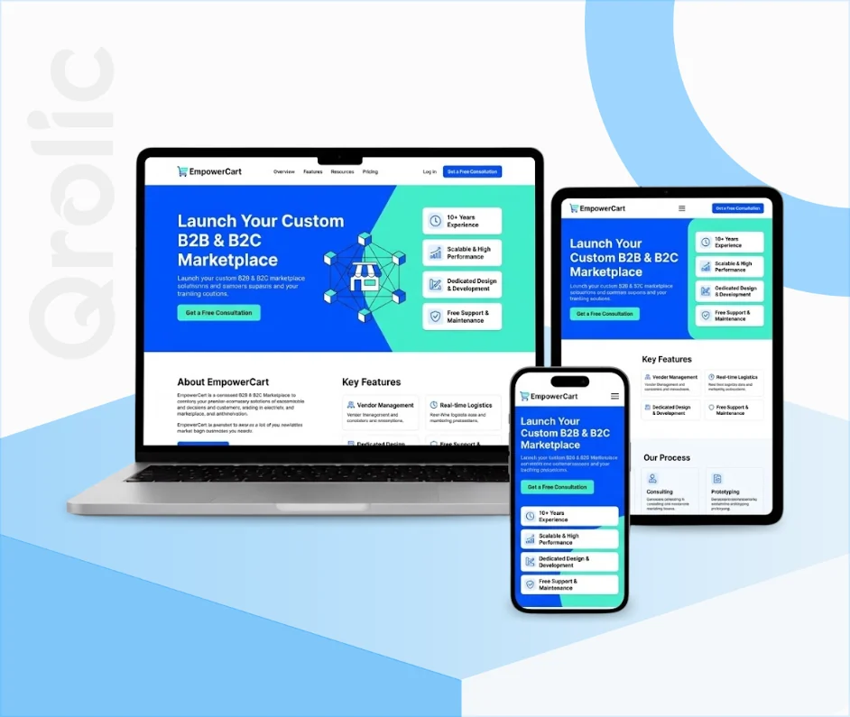 Marketplace Platform Website Design and Development Marketplace platform website design and development services showing vendor dashboards and secure checkout