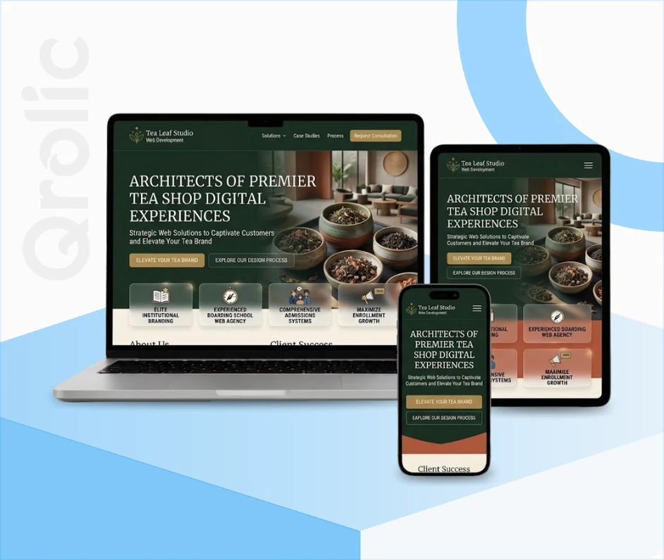 Tea shop website design and development services hero banner
