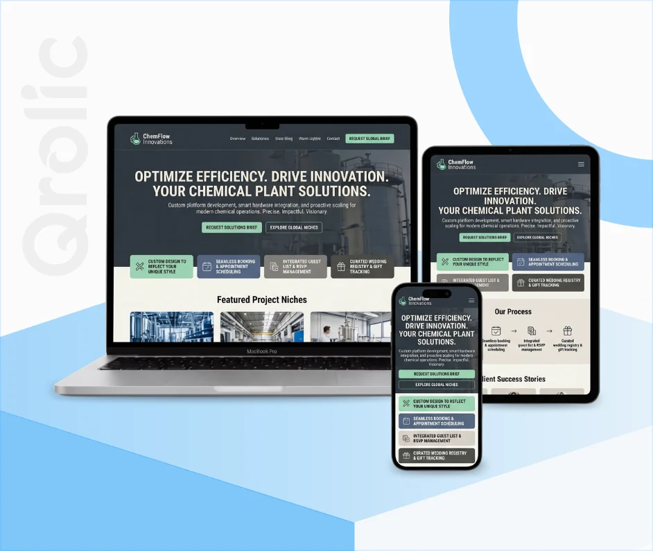 Chemical plant website design and development services by Qrolic