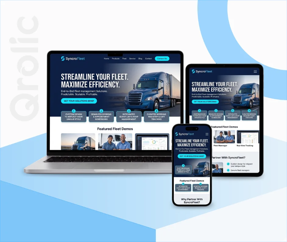  Fleet management website design and development services by Qrolic
