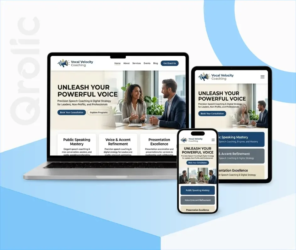 Speech Coach Website Design and Development Services Speech coach website design and development services by Qrolic