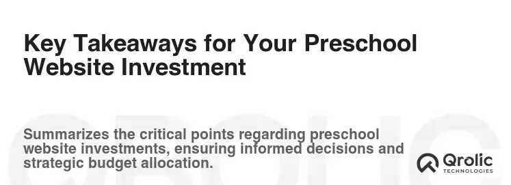 Key Takeaways for Your Preschool Website Investment