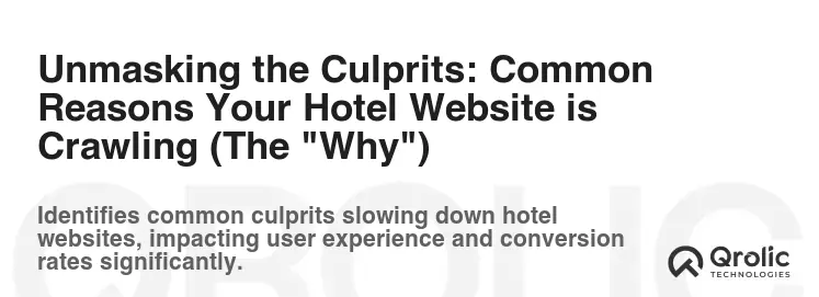Unmasking the Culprits: Common Reasons Your Hotel Website is Crawling (The "Why")