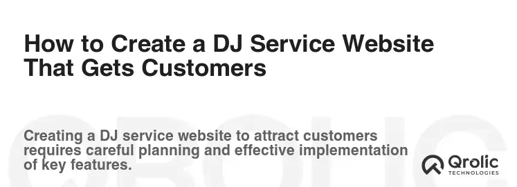 How to Create a DJ Service Website That Gets Customers