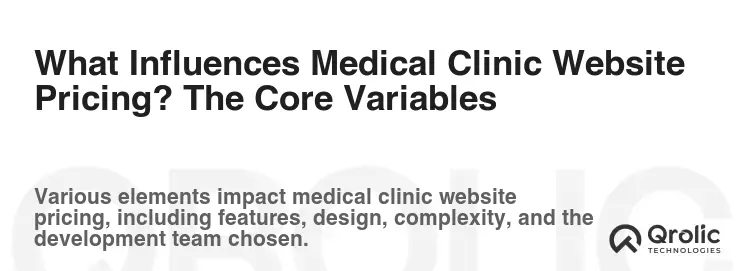 What Influences Medical Clinic Website Pricing? The Core Variables What Influences Medical Clinic Website Pricing? The Core Variables