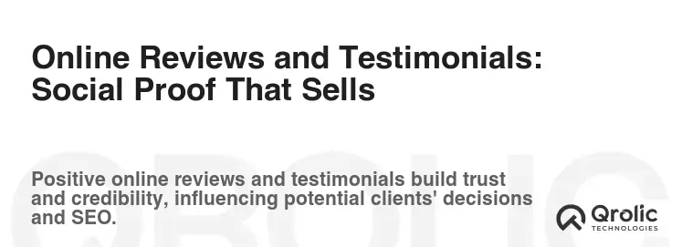 Online Reviews and Testimonials: Social Proof That Sells Online Reviews and Testimonials: Social Proof That Sells