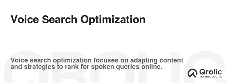 Voice Search Optimization Voice Search Optimization