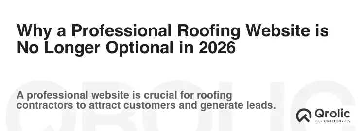 Why a Professional Roofing Website is No Longer Optional in 2026