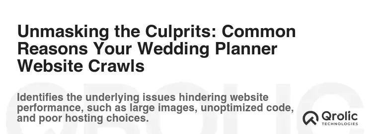 Unmasking the Culprits: Common Reasons Your Wedding Planner Website Crawls