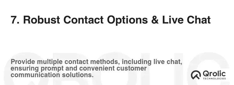 7. Robust Contact Options & Live Chat 7. Robust Contact Options & Live Chat