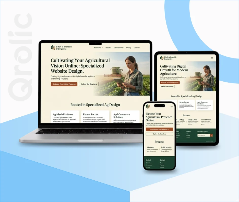 Agricultural Solutions Website Design Service Agricultural website design and development services for farm management and supply chain platforms