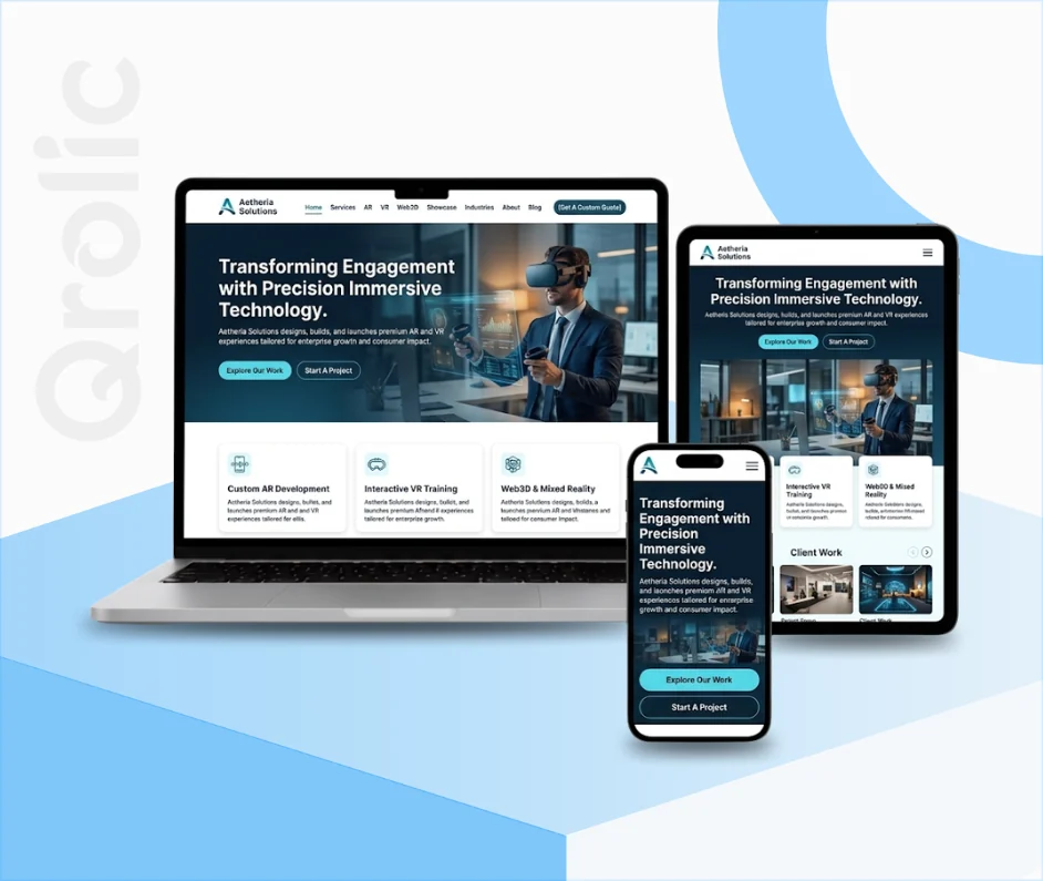 Build Immersive AR & VR Websites That Drive Sales AR VR immersive tech website design and development services with 3D and WebXR features