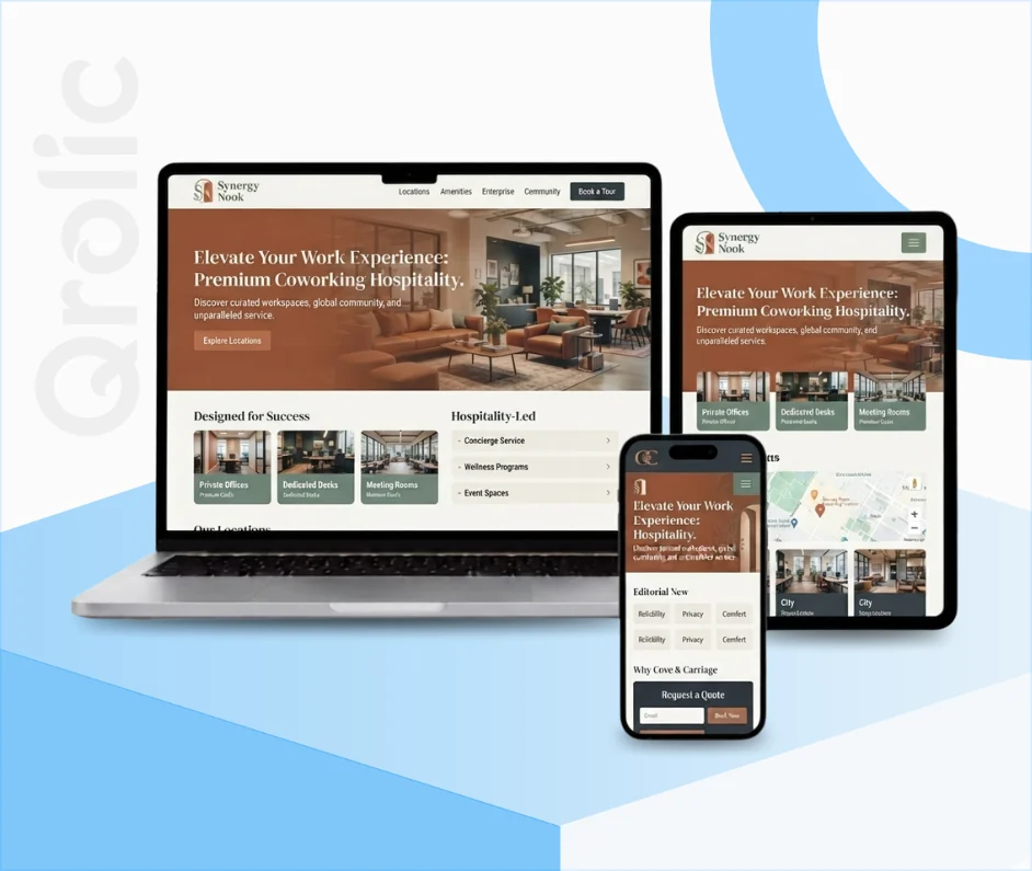 Coworking & Hospitality Website Design and Development Coworking and hospitality website design and development services with booking and PMS integration