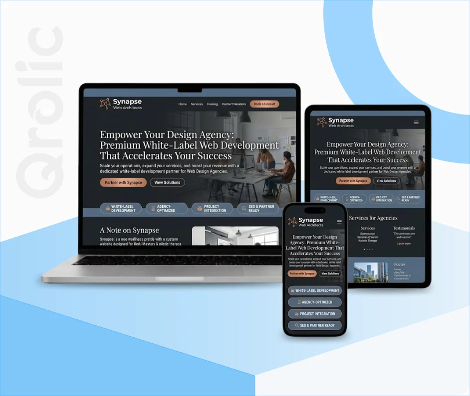 Design Agencies Website Design and Development Design agencies website design and development services hero banner showing a pixel-perfect design-to-code build for agency clients