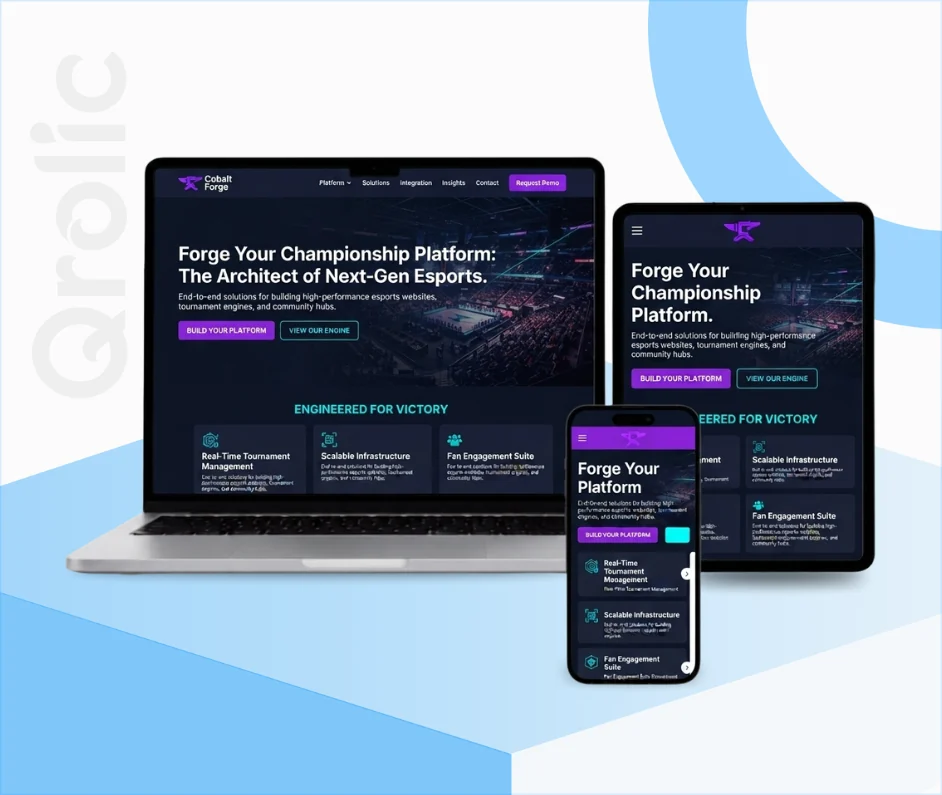 eSports Platform Website Design and Development Services eSports platform website design and development services showing tournament brackets and live streaming