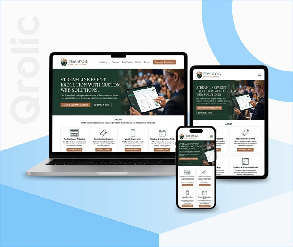 Event planning and management website design and development services with scheduling and vendor tools
