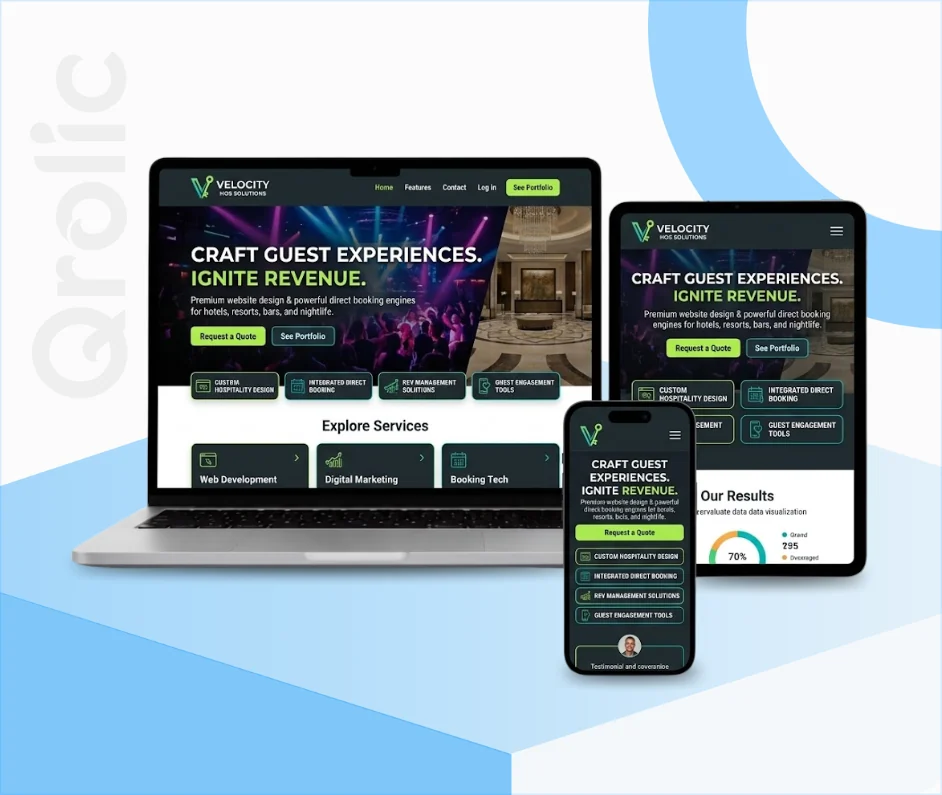  Hospitality and nightlife website design and development services with booking engine and guest experience
