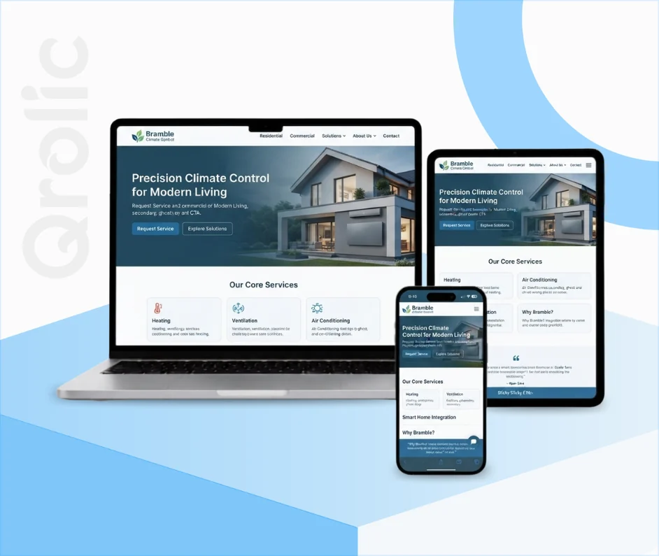HVAC & Climate Control Website Design and Development HVAC and climate control website design and development services by Qrolic