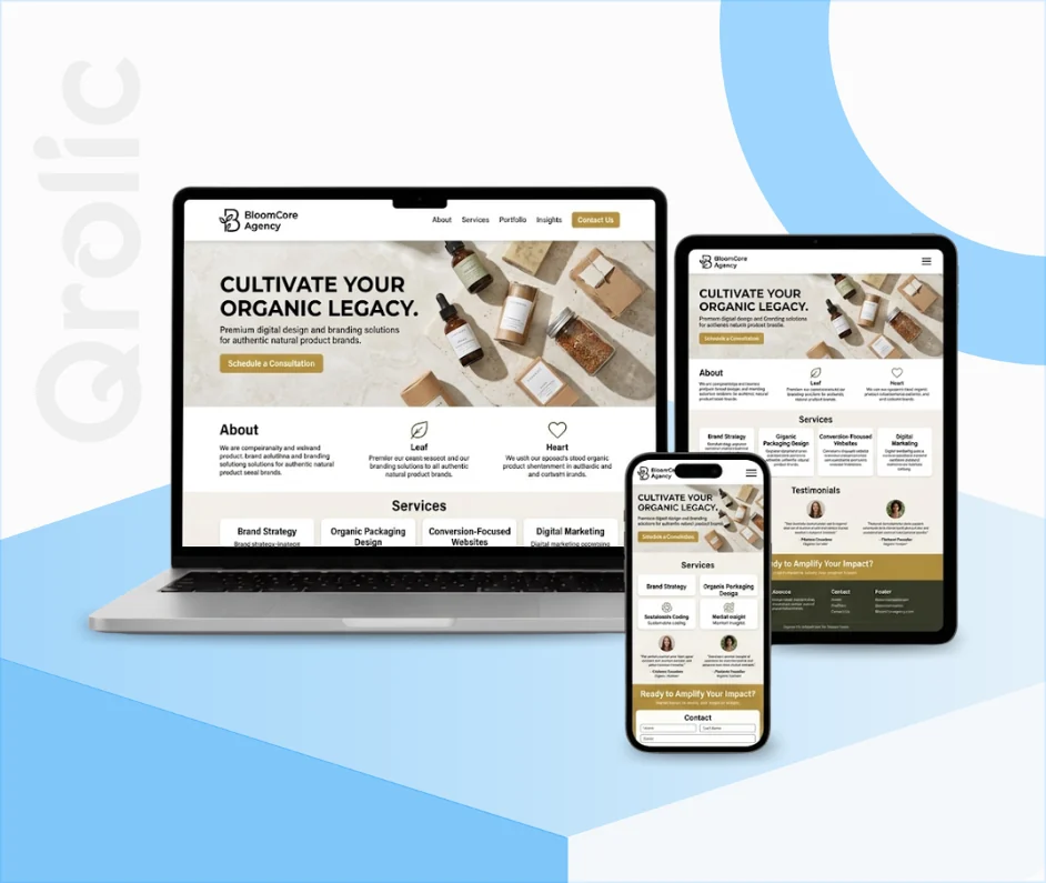 Website design and development services for organic product brand ecommerce stores