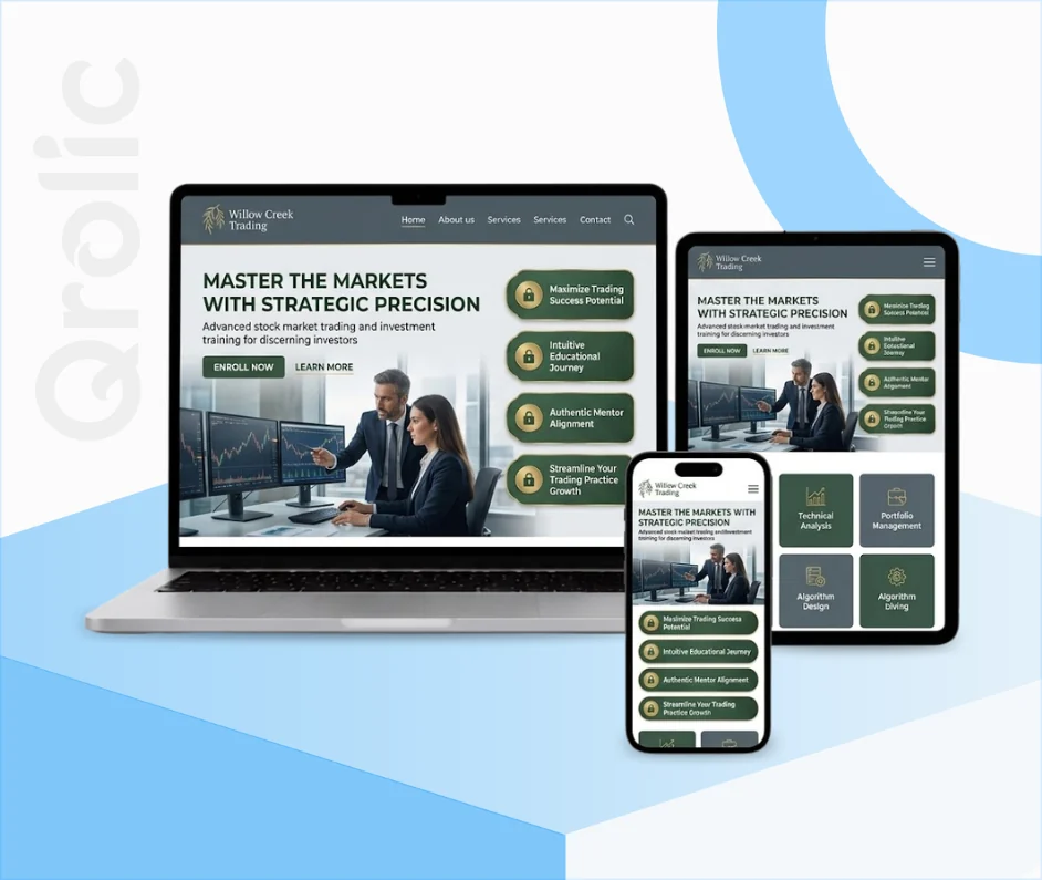 Stock market trainers website design and development services showing a live class member portal
