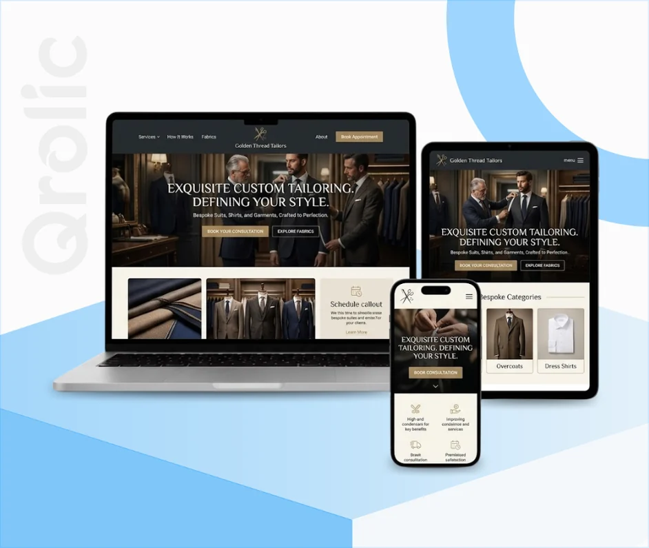 Tailoring Services Solutions Website Design Service Tailoring services website design and development services showing a custom order form