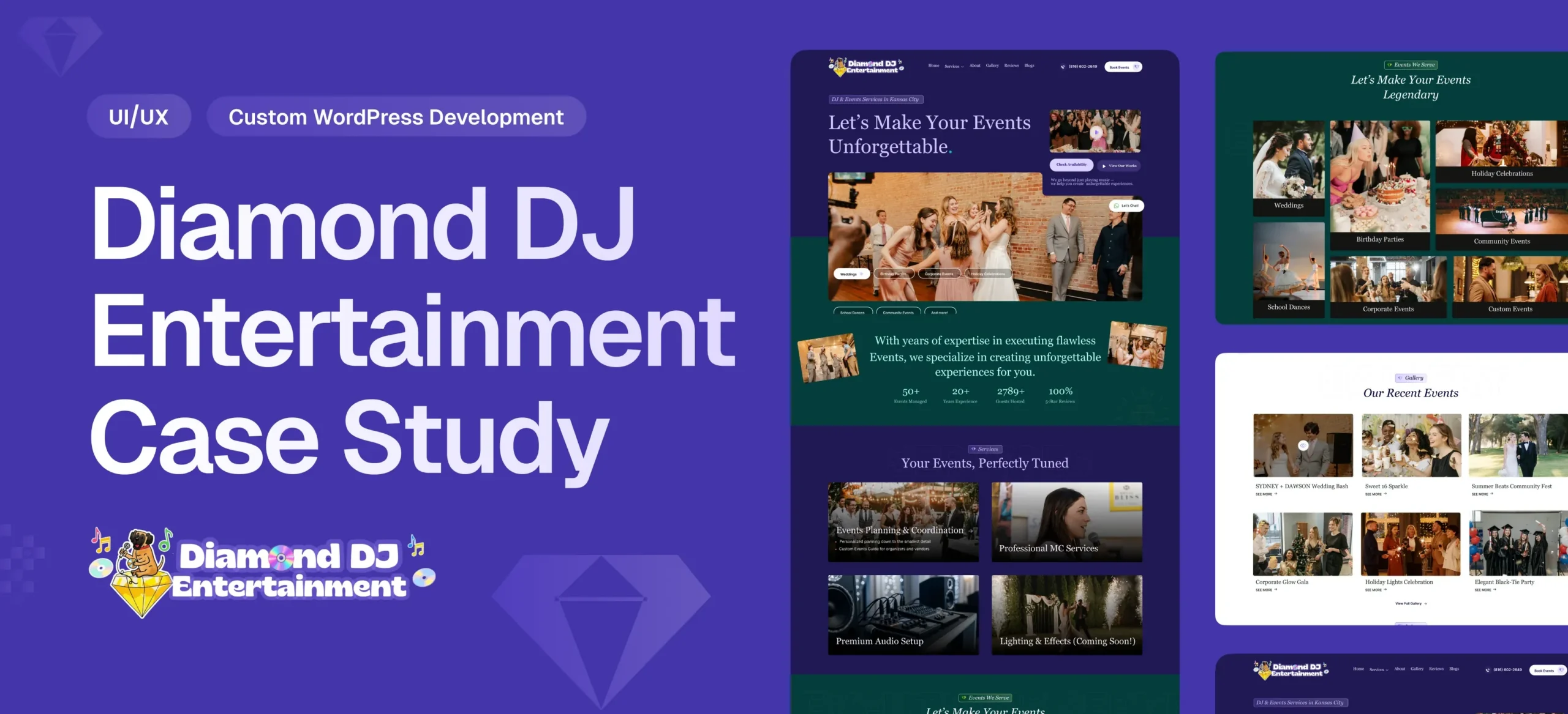 Diamond DJ Entertainment Website Design & Development