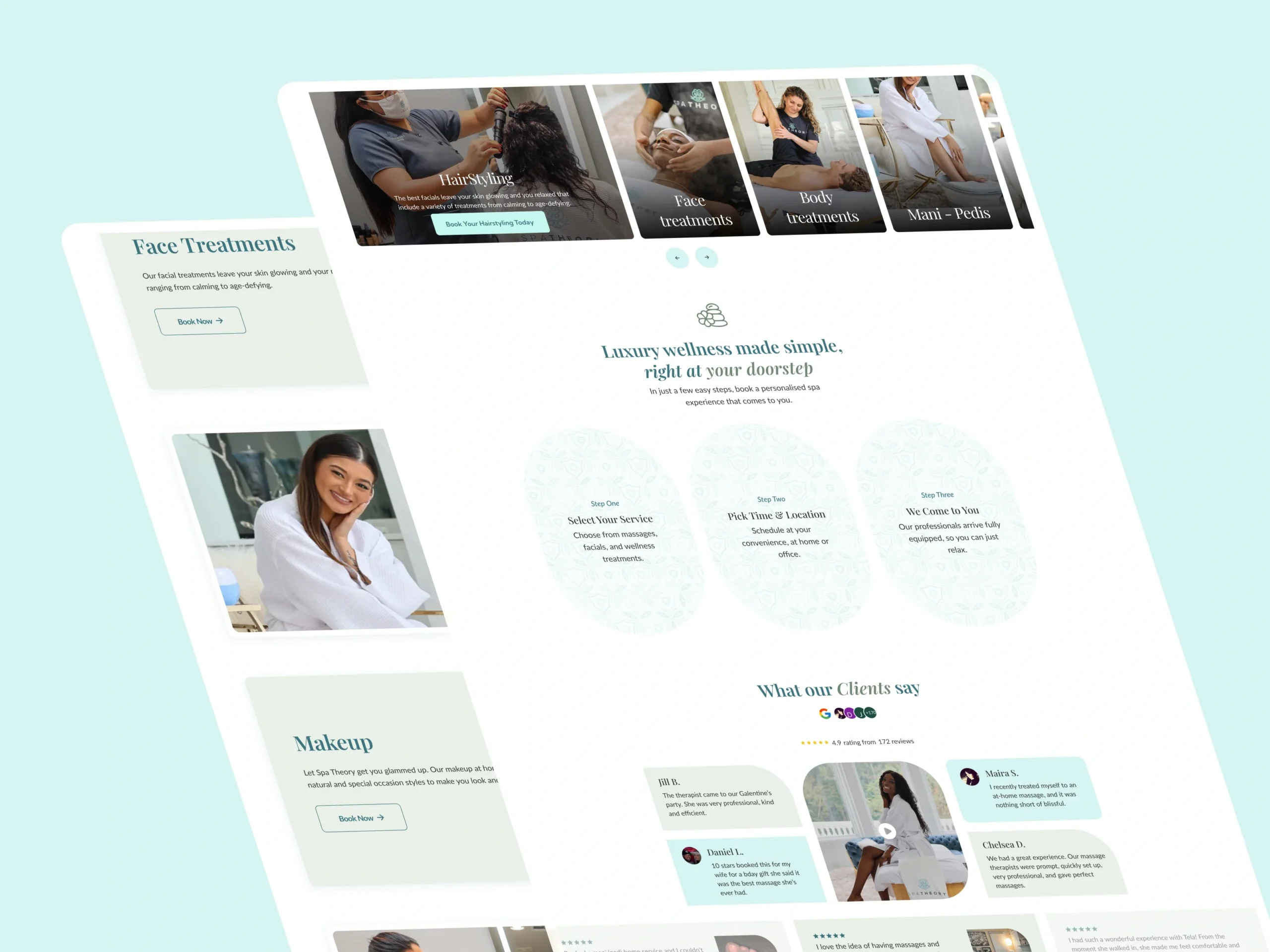 Spa Booking Website Development,spa website development,booking website WordPress