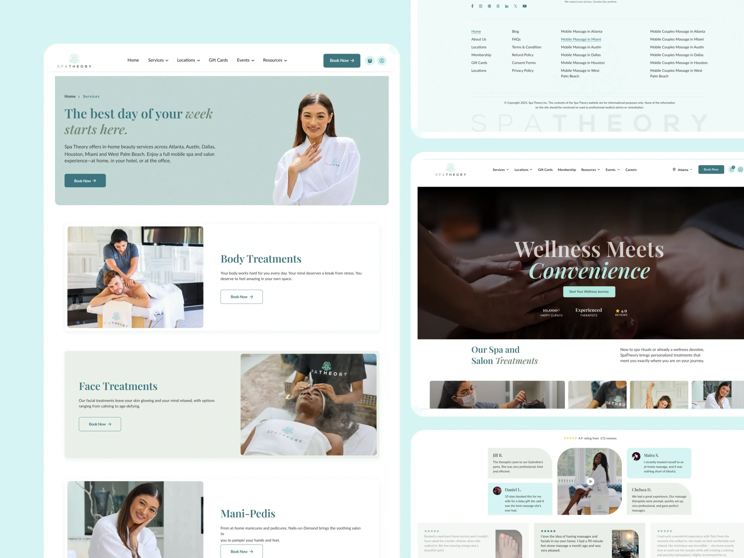 Spa Booking Website Development,spa website development,booking website WordPress