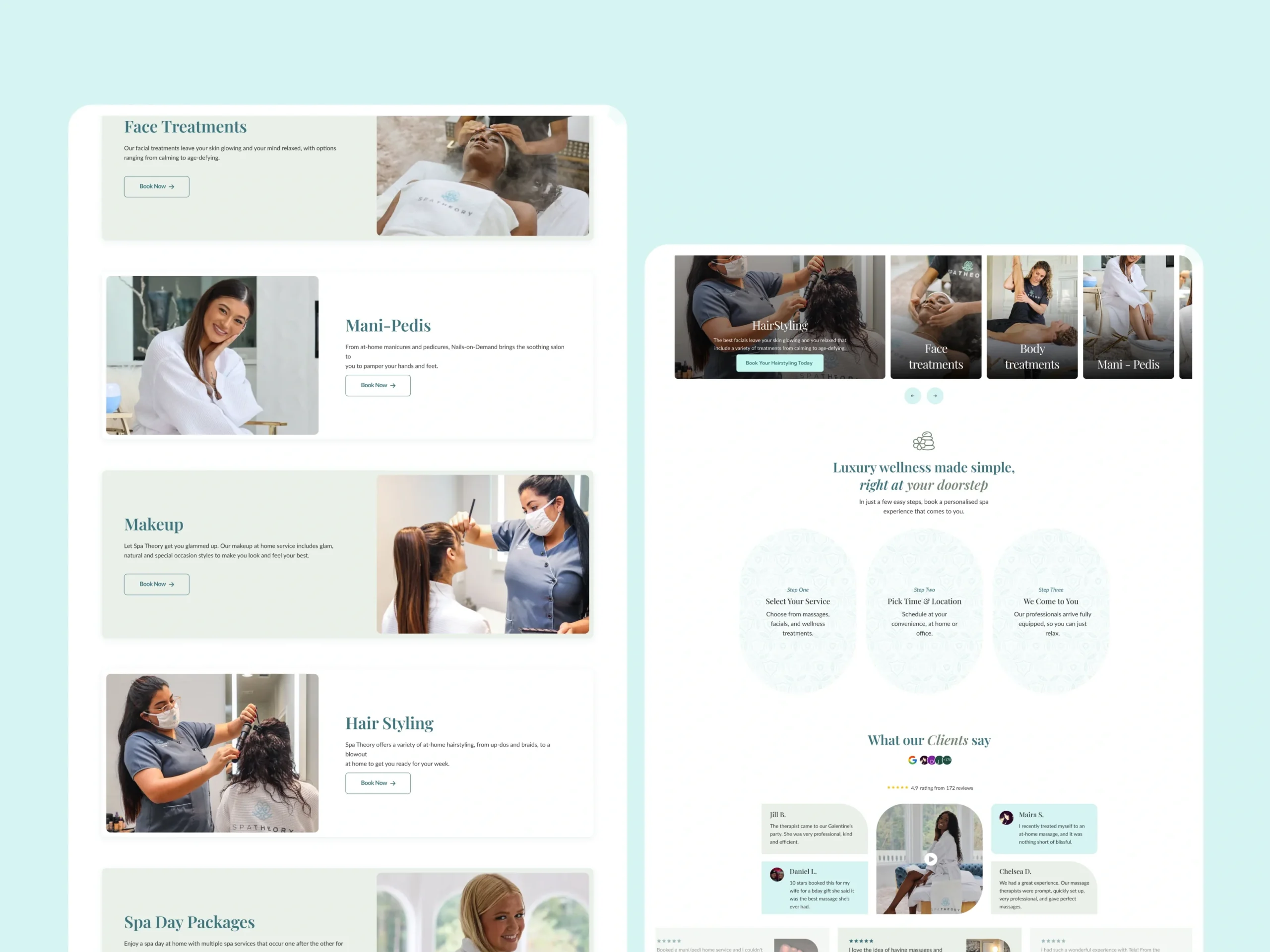 Spa Booking Website Development,spa website development,booking website WordPress