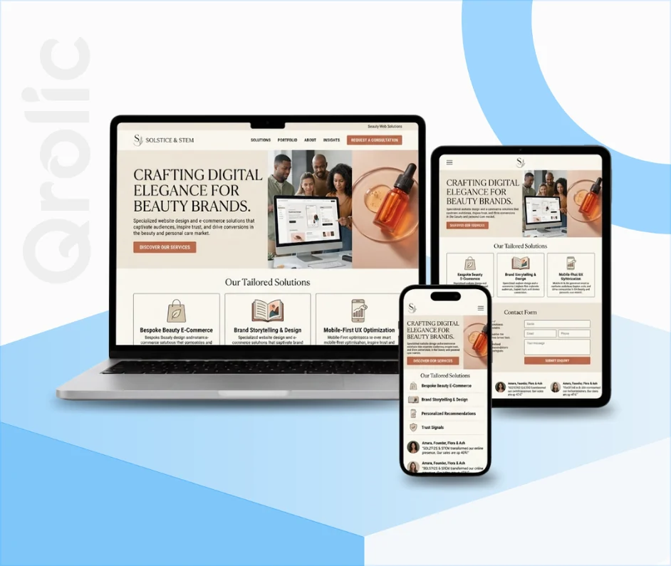 Beauty & Personal Care Website Design and Development Beauty and personal care website design and development services by Qrolic