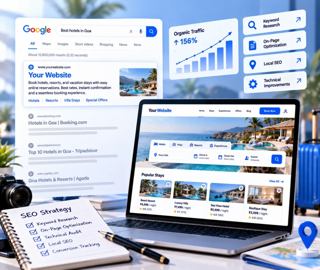 Booking website design and development showing a custom WordPress website built around booking goals, user journeys, and CMS control

