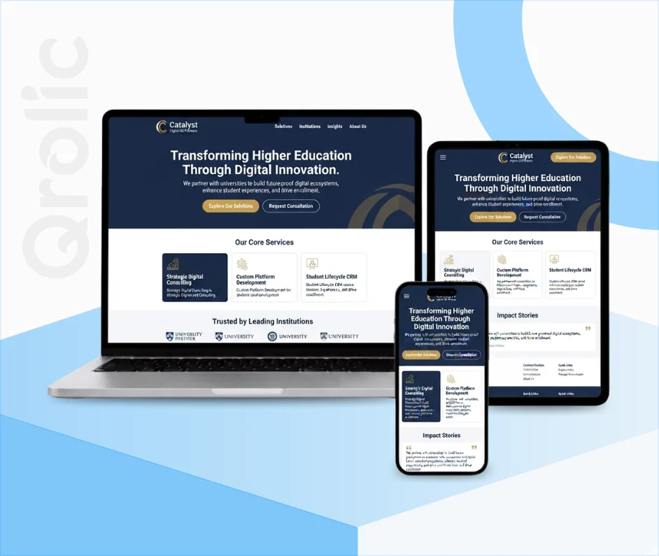 Colleges & Universities Website Design and Development Colleges and universities website design and development services showing admissions and course management features