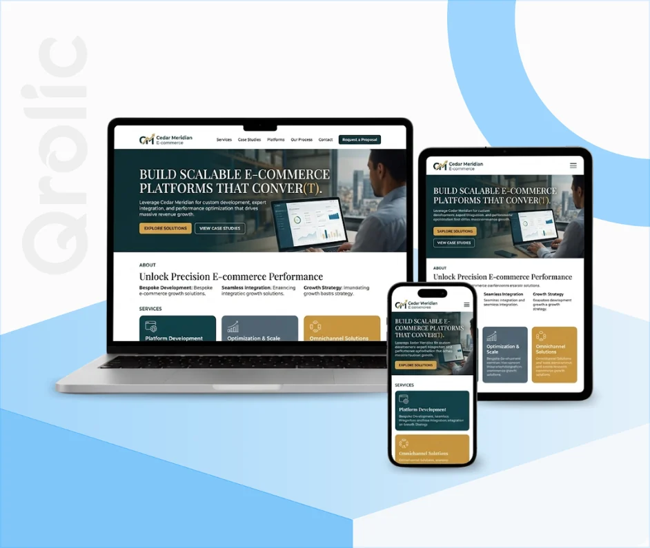 E-commerce and online platforms website design and development services showing storefront and payment features