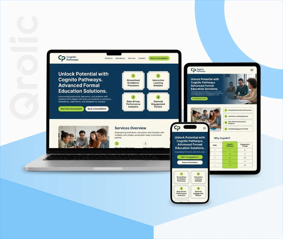 Formal Education Website Design and Development Formal education website design and development services showing a course management and scheduling portal