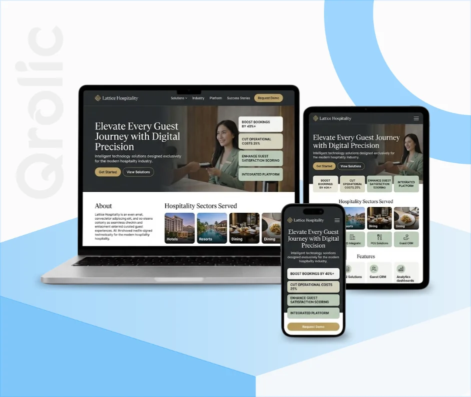 Hospitality Industry Website Design and Development Hospitality industry website design and development services by Qrolic