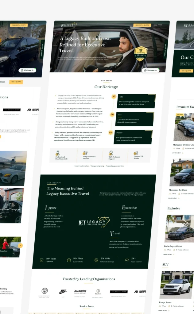 Legacy Executive Travel Website Redesign Case Study – Luxury Chauffeur Platform image 1