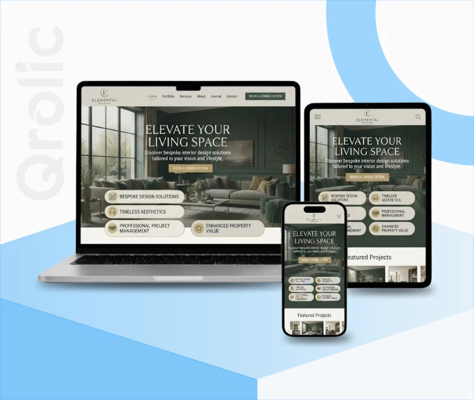  Interior decorator website design and development services showing a custom WordPress site build for a decorating brand

