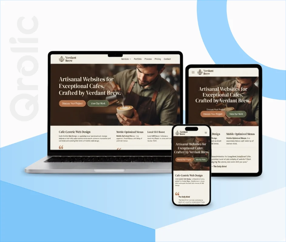Local cafe website design and development services by Qrolic
