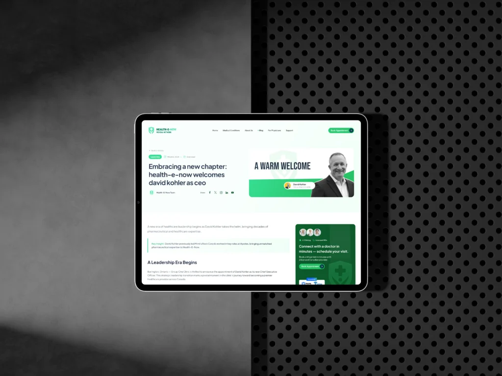 Health-e-now Website Redesign & UI/UX Enhancement health-e-now