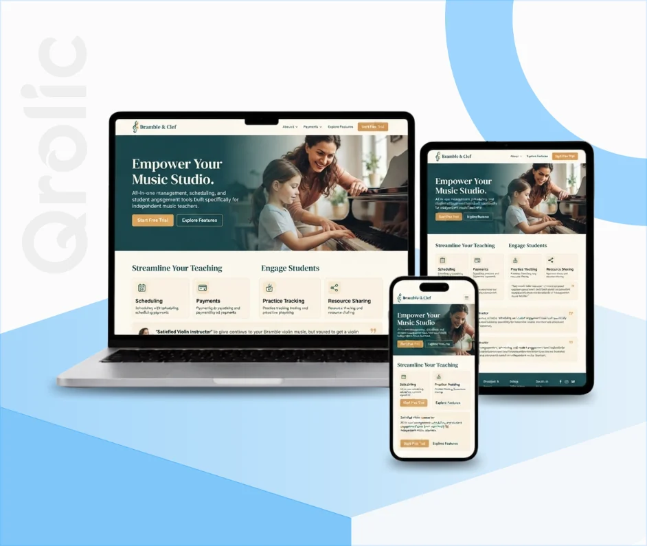 Music Teacher Website Design and Development Services Music teacher website design and development services by Qrolic