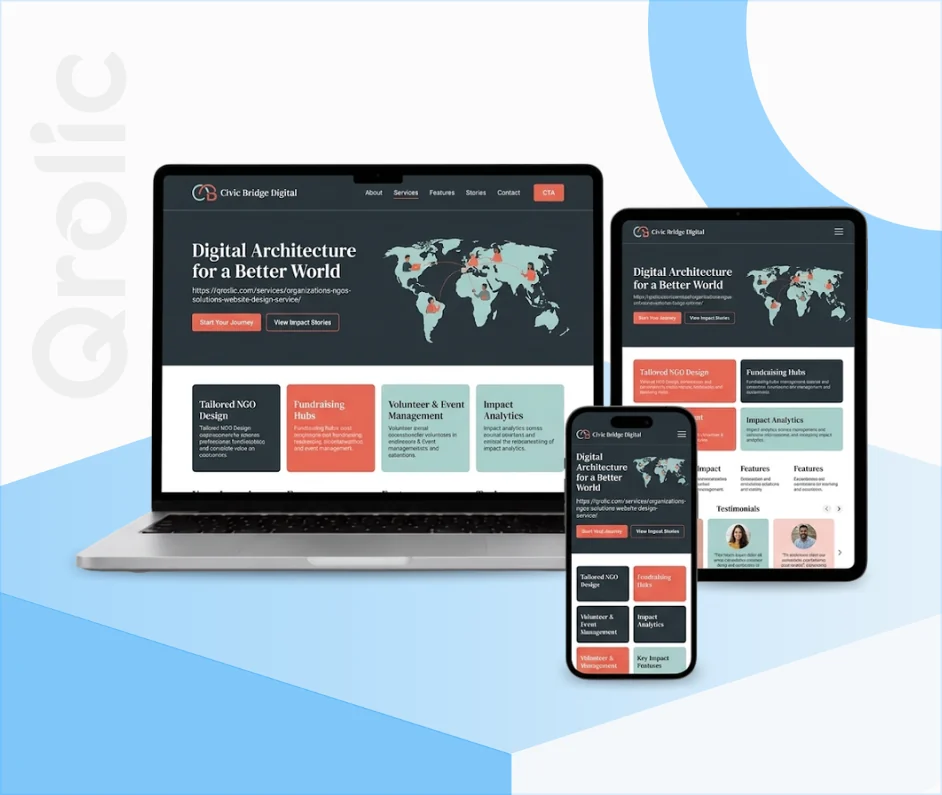 Organizations & NGOs Website Design and Development Website design and development services for organizations and NGO donation platforms